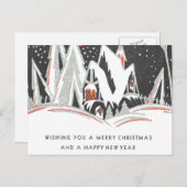  art deco feestdagenkaart (Voorkant / Achterkant)