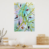 Art déco - Feuilles peints multidimensionnels (Cuisine)