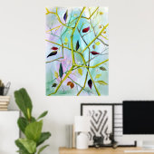 Art déco - Feuilles peints multidimensionnels (Bureau à domicile)