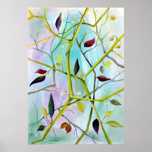 Art déco - Feuilles peints multidimensionnels (Devant)