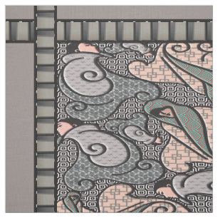 Art Deco Finlandia - grijs en roze Stof