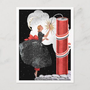  ART DECO "FIRECRACKER FIZZIES" BRIEFKAART