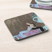 Art Deco Fireworks Le Feu, George Barbier Bier Onderzetter (Linkerzijde)