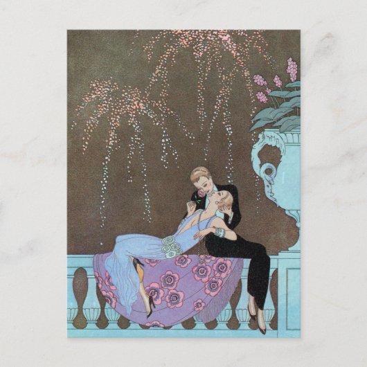  Art Deco Fireworks Le Feu, George Barbier Briefkaart (Voorkant)