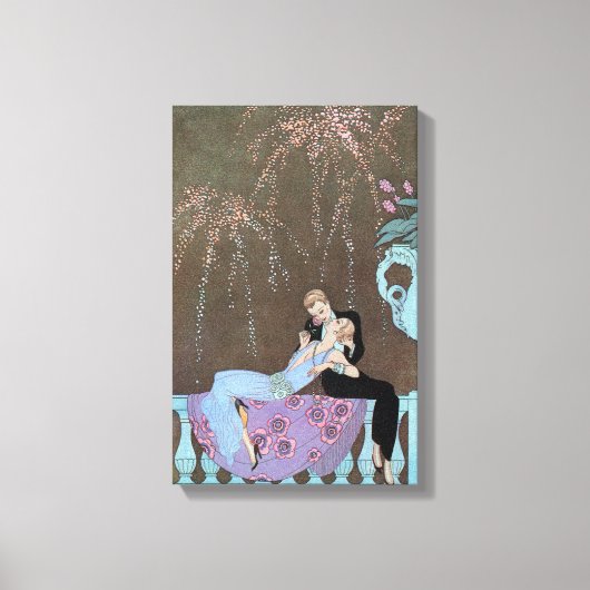  Art Deco Fireworks Le Feu, George Barbier Canvas Afdruk (Voorkant)