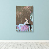  Art Deco Fireworks Le Feu, George Barbier Canvas Afdruk (Insitu (Houten vloer))