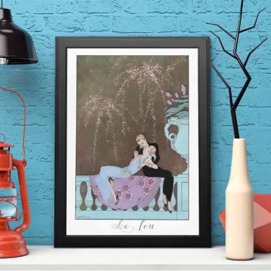  Art Deco Fireworks Le Feu, George Barbier Poster