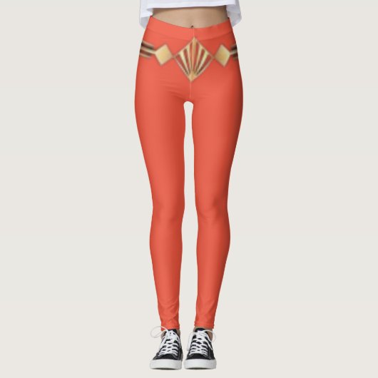 Art Deco Fitness-Leggings Leggings (Voorkant)