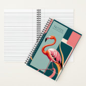 Art Deco Flamingo Notitieboek (Binnen)