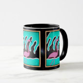 Art Deco Flamingos Mok (Voorkant rechts)