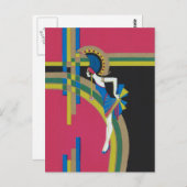 Art Deco Flapper Briefkaart (Voorkant / Achterkant)