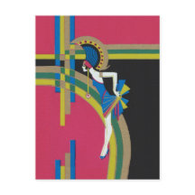 Art Deco Flapper Briefkaart
