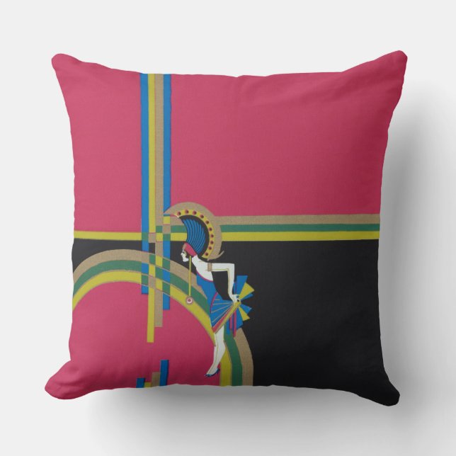 Art Deco Flapper Cushion Kussen (Voorkant)