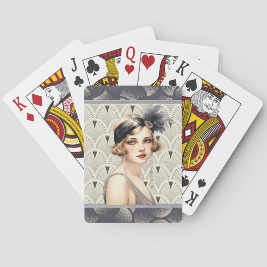 Art Deco Flapper Pokerkaarten (Achterkant)
