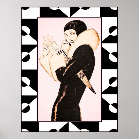 Art Deco Flapper (Rene Vincent 1920/30) Poster (Voorkant)