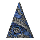 Art Deco Flapper Style Blue krads Silver Lace Feesthoedjes (Rechts)