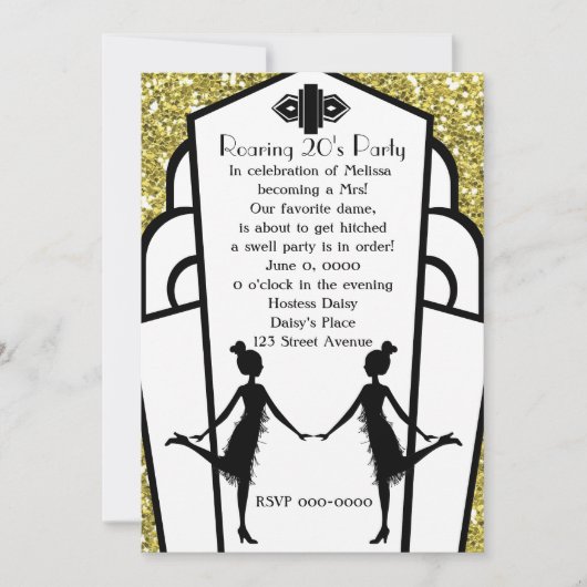 Art Deco Flappers Kaart (Voorkant)