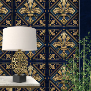 Art Deco Fleur-de-lis Behang