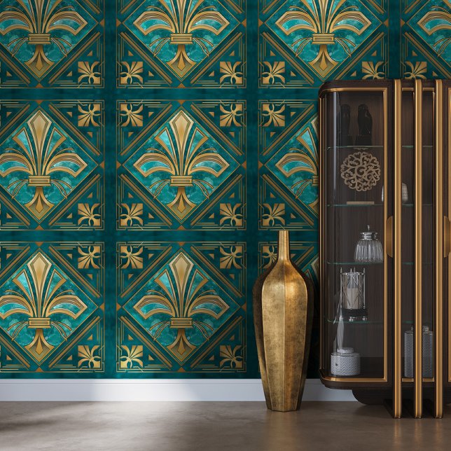  Art Deco Fleur-de-lis Behang (Creator heeft geüpload)