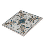  Art Deco Fleur-de-lis - Pearl Blue Gold Tegeltje (Zijkant)