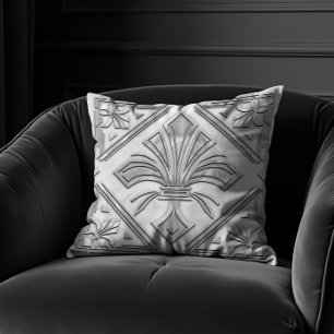 Art Deco Fleur-de-lis wit marmer Kussen