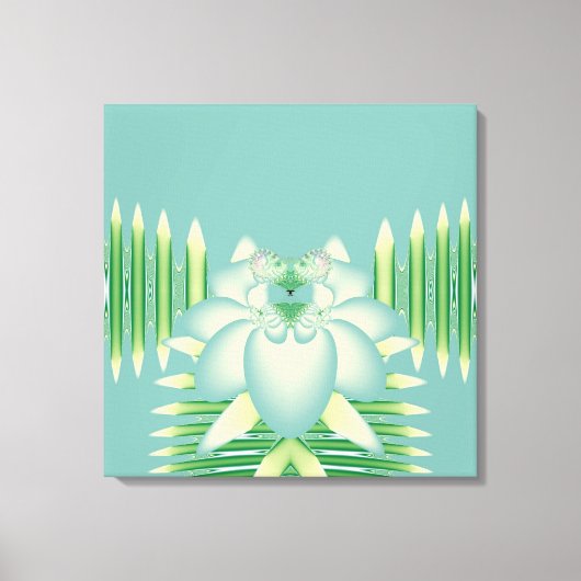 Art Déco Fleur Fractale Lotus Menthe (Recto)