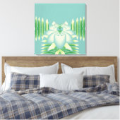Art Déco Fleur Fractale Lotus Menthe (Insitu(Chambre))