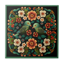 Art déco fleur motif oiseau céramique carreaux