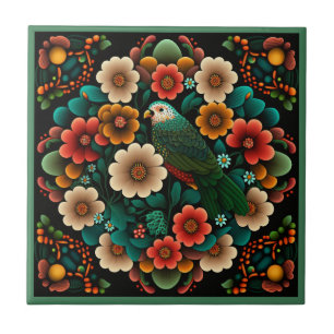 Art déco fleur motif oiseau céramique carreaux