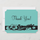 Art Deco Floral Border Dank je wel Kaart (Voorkant)