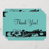 Art Deco Floral Border Dank je wel Kaart (Voorkant / Achterkant)