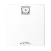 Art Deco Floral Mongram Note Pad Notitieblok (Voorkant)