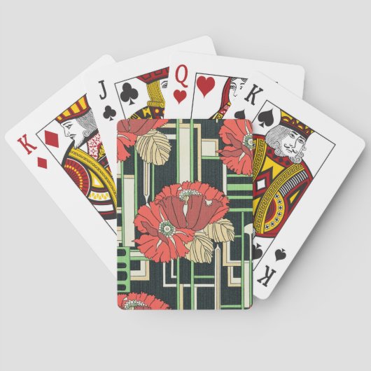 Art Deco Floral Pokerkaarten (Achterkant)