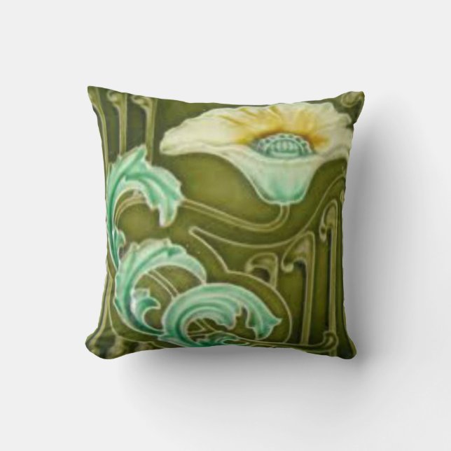 Art Deco Floral Sierkussen (Voorkant)
