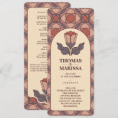 Art Deco Floral Stained Glass Wedding Program Programma (Voorkant / Achterkant)