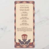 Art Deco Floral Stained Glass Wedding Program Programma (Achterkant)