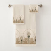 Art Deco Floral Tulp Frieze Bad Handdoek (Insitu)