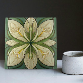 Art Deco Floral Wall Decor Art Tegeltje