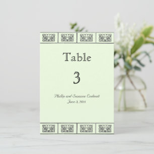 Art Deco Flower Border Wedding Table Kaart