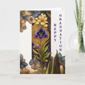 Art Deco Flowers Afstuderen gefeliciteerd Kaart (Voorkant)