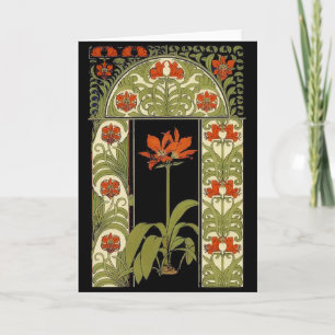 Art Deco Flowers Wenskaart Kaart