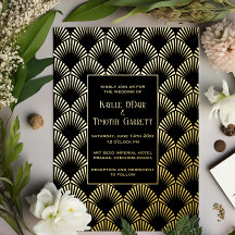 Art Deco Folie Bruiloft/Jubileum/Feestuitnodiging