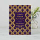 Art Deco Folie Bruiloft/Jubileum/Feestuitnodiging Folie Feestdagenkaart (Staand Voorkant)