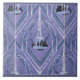 Art Deco fontein in blauw Tegeltje