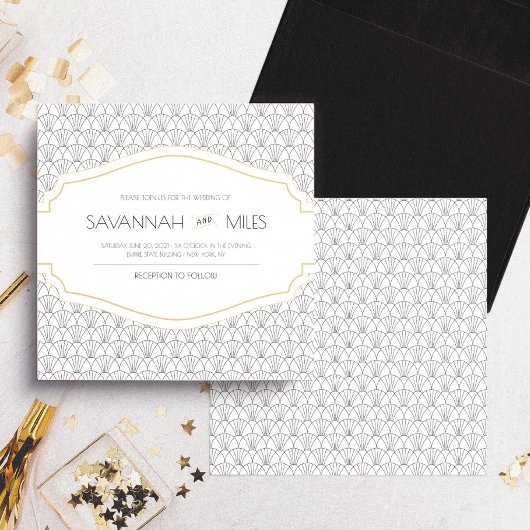 Art Deco Frame Square Wedding Invitation