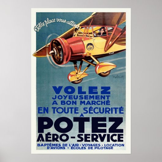 Art Deco Franse vliegschool Poster (Voorkant)