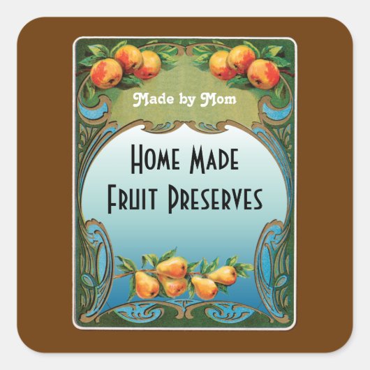 Art Deco Fruit Custom Inblikken Sticker (Voorkant)