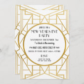 Art Deco Gatsby 1920 - Uitnodiging voor nieuwe jar (Voorkant / Achterkant)