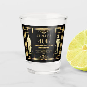 Art Deco Gatsby 20s Moord Mysterie Gouden Verjaard Shot Glas
