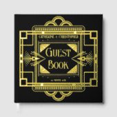 Art déco Gatsby 20's noir vrai feuille or (Recto)